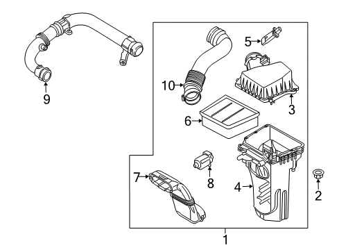 2015 Ford Fiesta Air Intake Air Duct Diagram for C1BZ-9C623-C