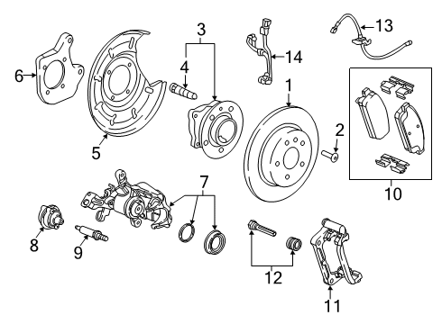 2018 Buick Cascada Rear Brakes Caliper Support Diagram for 12778854