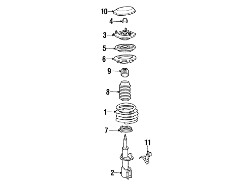 1994 Oldsmobile 98 Struts & Suspension Components - Front Spring Diagram for 22076866