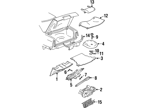1997 Cadillac Eldorado Interior Trim - Rear Body Jack Assembly Nut Diagram for 10165652