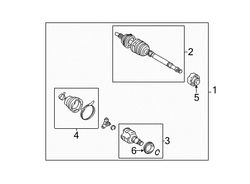 2004 Scion xB Front Axle Shafts & Joints Axle Seals Diagram for 90311-34023