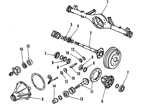 1984 Nissan Maxima Rear Brakes Case Differential Diagram for 38421-V0300