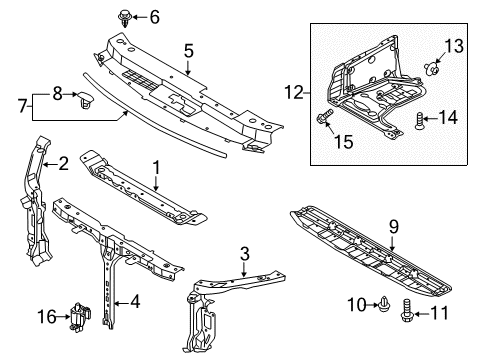 2015 Kia Cadenza Radiator Support Bolt Diagram for 11253-06256-B