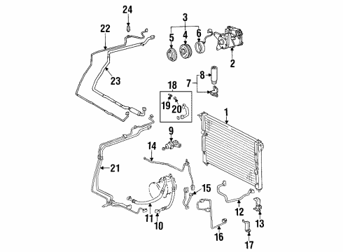 1999 Lexus SC400 A/C Condenser, Compressor & Lines Stator Sub-Assy, Magnet Clutch Diagram for 88411-24030