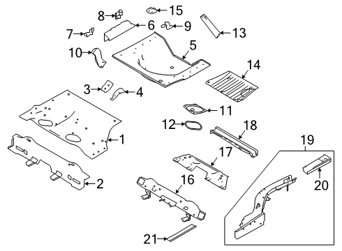 2020 Nissan Altima Rear Body - Floor & Rails Extension-Front Side Member, Rear RH Diagram for 751A4-6CA0A