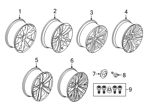 2017 BMW 340i GT xDrive Wheels Light Alloy Rim Ferricgrey Diagram for 36106854681