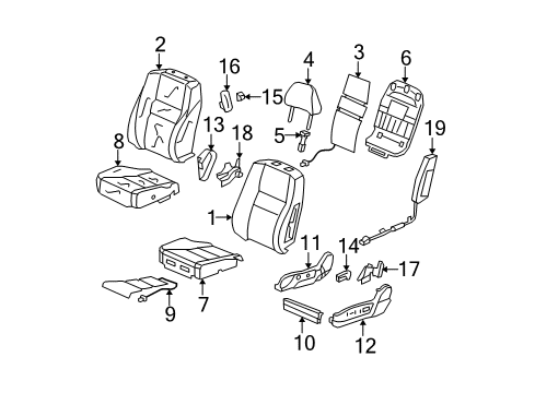 2008 Honda Accord Heated Seats Pad, L. FR. Seat Cushion Diagram for 81537-TE0-A41