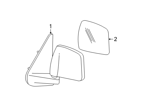 1999 Ford Ranger Outside Mirrors Mirror Assembly Diagram for F87Z-17682-SAA