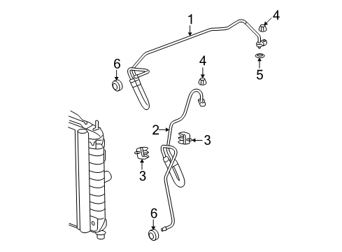 2008 Saturn Aura Trans Oil Cooler Outlet Hose Diagram for 15140410