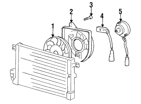 1995 Hyundai Scoupe A/C Condenser Fan SHROUD-Radiator Diagram for 25350-23300