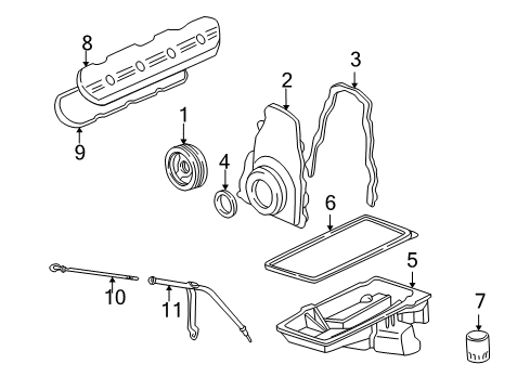 2000 GMC Yukon Filters Dipstick Diagram for 12558684