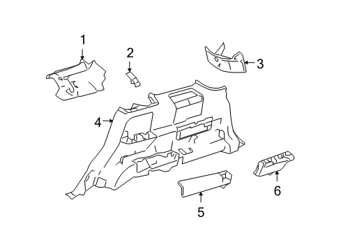 2006 Ford Freestyle Interior Trim - Quarter Panels Quarter Trim Panel Diagram for 5F9Z-7431013-AAA