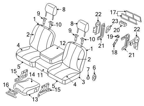 2006 Dodge Ram 1500 Front Seat Components Cover-ARMREST Bin Diagram for 1DP461J3AA