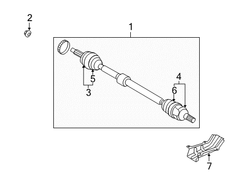 2013 Kia Soul Drive Axles - Front Boot Kit-Front Axle Differential Diagram for 495842K670