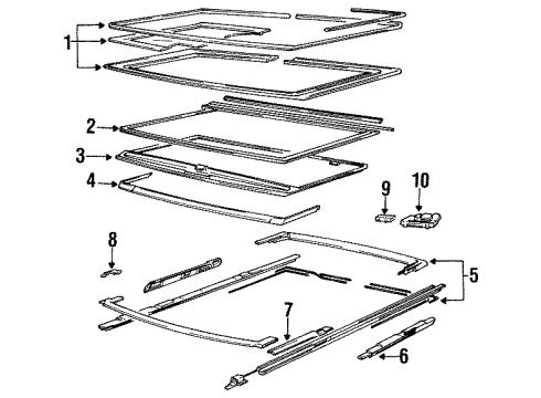 1993 Pontiac Bonneville Sunroof Actuator Asm-Sun Roof Diagram for 25678174