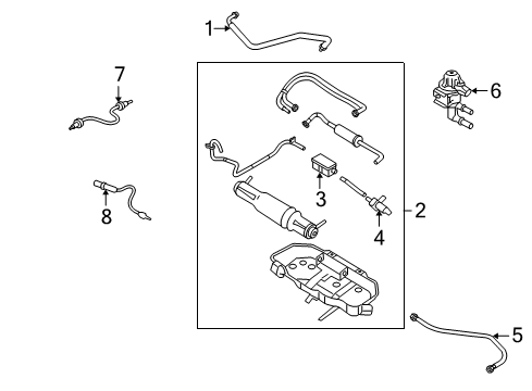 2005 Ford Mustang Powertrain Control Tube Assembly Diagram for 5R3Z-6758-A