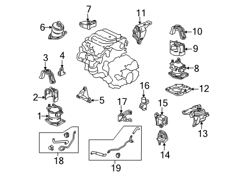 2012 Acura TSX Engine & Trans Mounting Bracket, Transmission Mounting (Lower) Diagram for 50650-TA1-A01