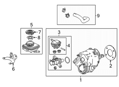 2022 Acura MDX Dash Panel Components Bracket, Reserve Tank Diagram for 46674-TYA-A01