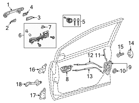 2021 Toyota Prius AWD-e Lock & Hardware Door Check Diagram for 68610-47040