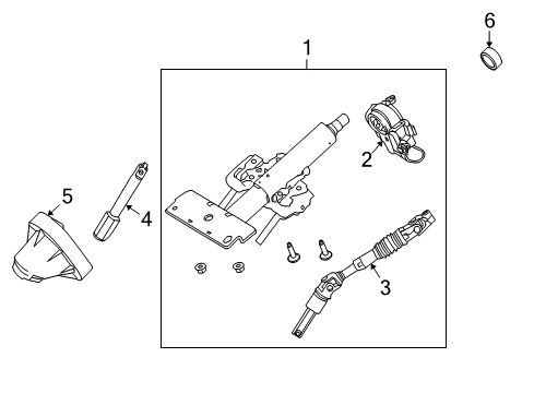 2009 Ford Focus Steering Column & Wheel, Steering Gear & Linkage Column Assembly Diagram for 9S4Z-3C529-F