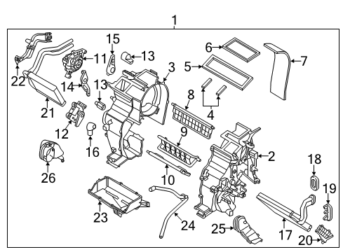 2017 Kia Rio A/C & Heater Control Units Seal-Duct NO3 Diagram for 972471W000