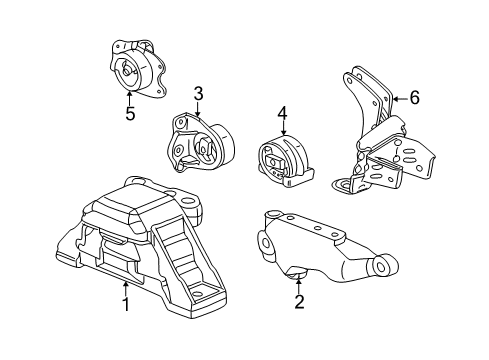 2007 Saturn Vue Engine & Trans Mounting Bracket, Trans Rear Mount Diagram for 22685891