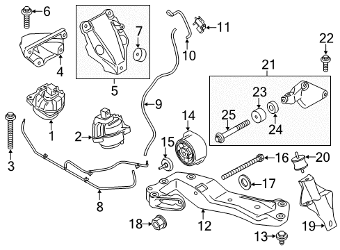 2015 BMW 740Ld xDrive EGR System Vacuum Pipe Diagram for 22116781560
