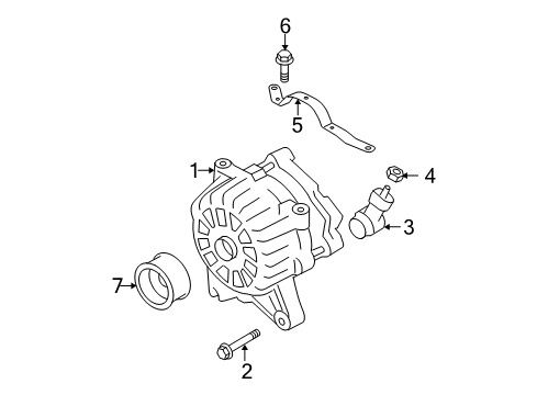 2008 Ford F-150 Alternator Alternator Mount Bracket Diagram for BC3Z-10153-A