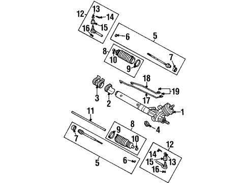 2003 Oldsmobile Aurora P/S Pump & Hoses, Steering Gear & Linkage Gear Kit, Steering (Remanufacture) Diagram for 19330451