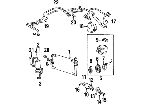 1998 Hyundai Tiburon Switches & Sensors PULLEY Assembly-Air Conditioning Compressor Diagram for 97643-27000