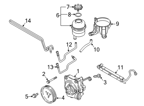 2007 BMW Z4 P/S Pump & Hoses, Steering Gear & Linkage Radiator Return Line Diagram for 32416796363