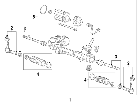 2014 Chevrolet Volt Steering Column & Wheel, Steering Gear & Linkage Steering Gear Diagram for 13413955