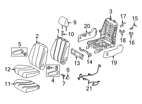 2017 Toyota Sienna Second Row Seats Lower Cover Bracket Diagram for 58204-D1010