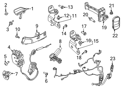 2021 Ford Mustang Mach-E Lock & Hardware Lower Hinge Nut Diagram for -W720029-S439