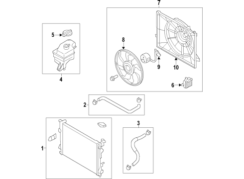 2019 Kia Niro EV Cooling System, Radiator, Water Pump, Cooling Fan Cap Assembly-Radiator Diagram for 25330-J2000