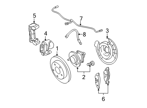 2007 Chevrolet Equinox Rear Brakes Hose Asm-Rear Brake Diagram for 15223827