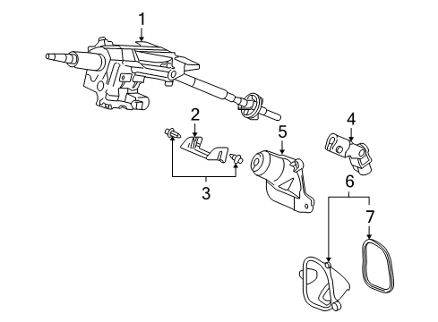 2006 Acura RL Steering Column & Wheel, Steering Gear & Linkage Column, Steering Diagram for 53200-SJA-315