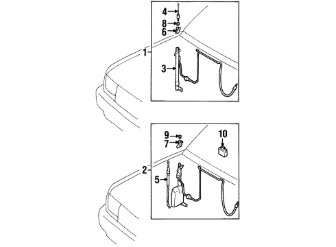 1996 Toyota T100 Antenna & Radio Ornament, Antenna Diagram for 86392-34010