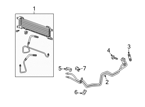 2009 Cadillac SRX Trans Oil Cooler Upper Hose Diagram for 15882260