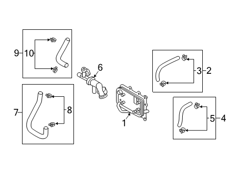 2020 Hyundai Santa Fe Trans Oil Cooler Hose Assembly-RADAATOR, LWR Diagram for 25415-S2500