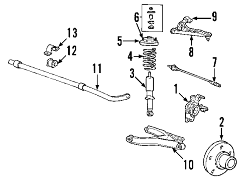 2005 Lincoln Aviator Rear Suspension Components, Lower Control Arm, Upper Control Arm, Stabilizer Bar Spring Insulator Diagram for 2C5Z-5536-AB