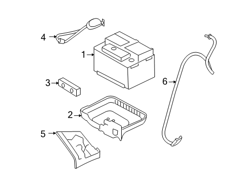 2005 Ford Escape Battery Negative Cable Diagram for 5M6Z-14301-AA