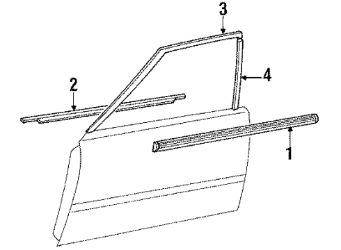 1985 Honda Accord Front Door Regulator, Right Front Door Diagram for 75310-SA5-013