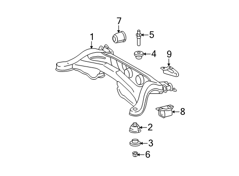 2012 Toyota Highlander Suspension Mounting - Rear Tow Hook Diagram for 51967-0E040