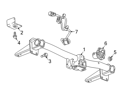 2017 Cadillac XT5 Trailer Hitch Components Harness Diagram for 84001541