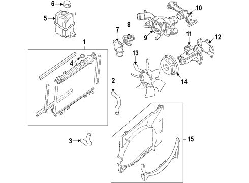 2011 Infiniti QX56 Cooling System, Radiator, Water Pump, Cooling Fan Coupling-Fan Diagram for 21082-5X22D