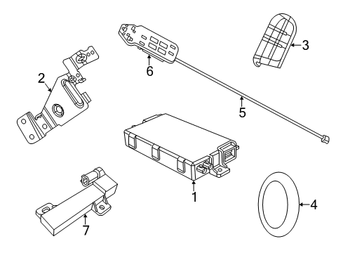 2020 Dodge Journey Keyless Entry Components Receiver-Hub Diagram for 68436444AA