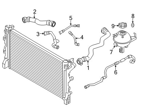 2018 BMW 540d xDrive Hoses, Lines & Pipes Radiator Hose Diagram for 17128573220