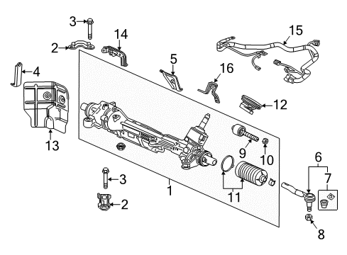 2017 Acura RLX Steering Column & Wheel, Steering Gear & Linkage Box, Steering Gear Diagram for 53600-TY2-A62