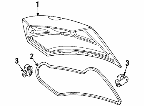 1999 Mercury Cougar Gate & Hardware Lift Gate Diagram for F8RZ6340110AA